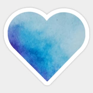 Light blue watercolor heart Sticker